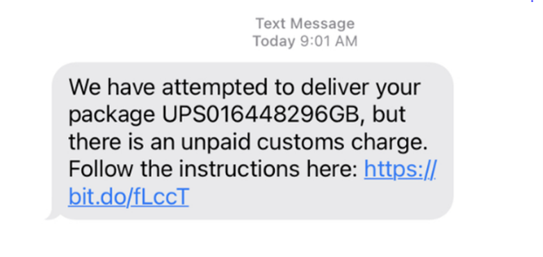 Example of a Delivery Scam Fraud