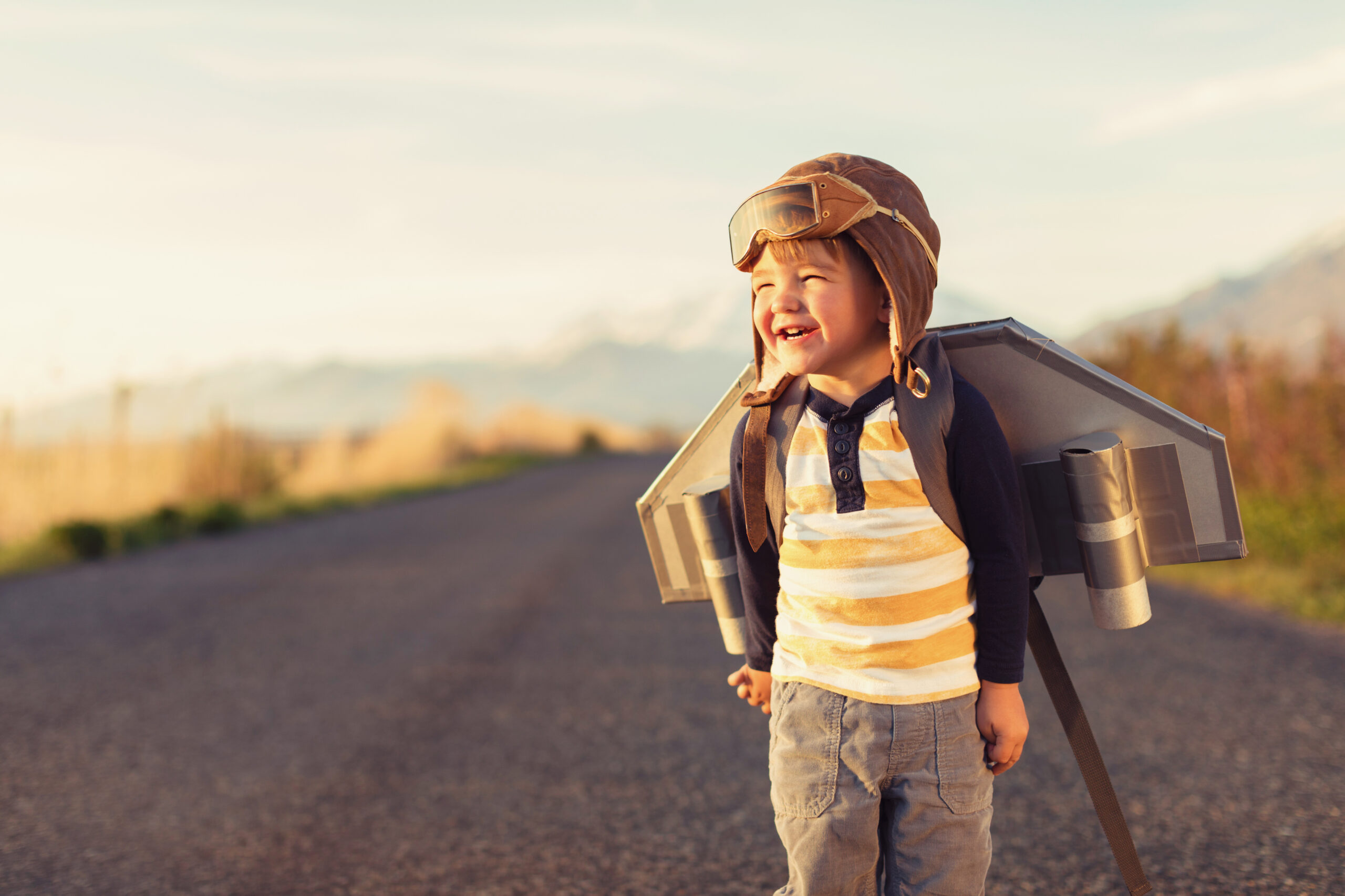Little boy with airplane 