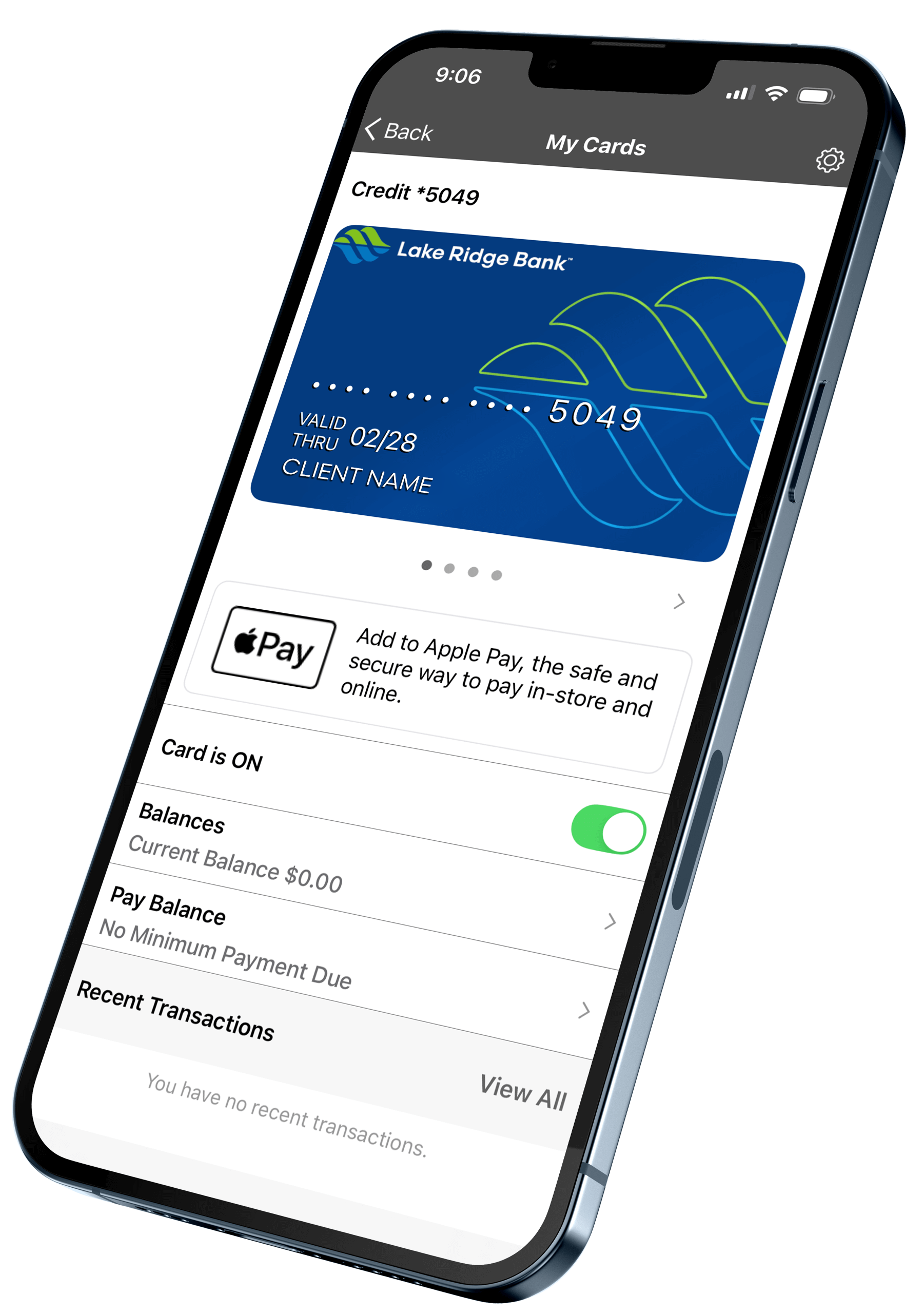 Personal Mobile Banking Card Controls